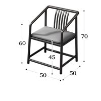 Nouveau fauteuil Taishi de style chinois avec accoudoirs ronds, structure métallique, assise rembourrée, mobilier moderne pour salon et maison