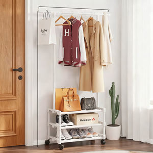 Étagère de rangement pour vêtements, chapeaux et chaussures à plusieurs niveaux, simple, sur pied, multifonctionnelle - Product Image 5