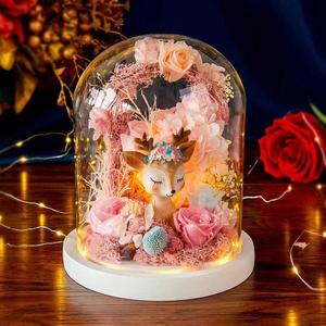 Rosas eternas para <span class=keywords><strong>siempre</strong></span> con tallos Flor preservada Rosas naturales preservadas reales en cúpula de cristal - Product Image 1