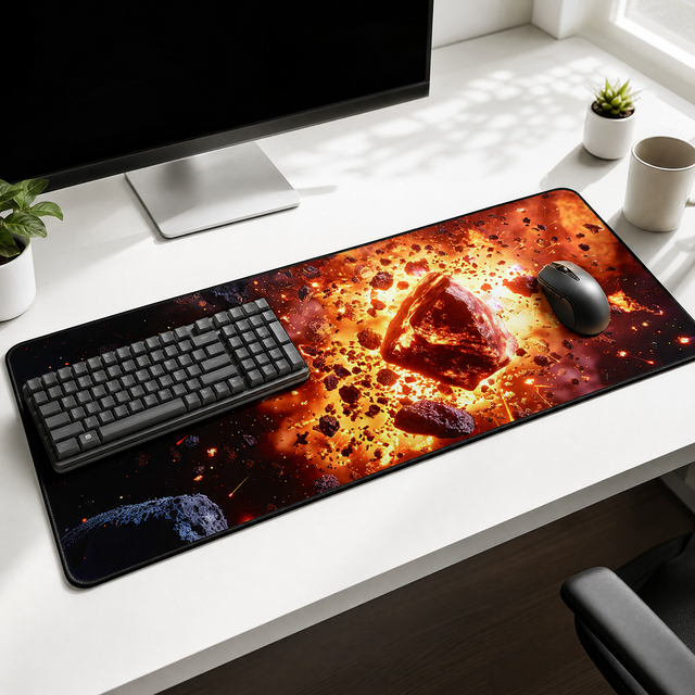 Large Mouse Pad Extended Gaming Mouse Pad Geographic Mousepad with Stitched Edges Keyboard Mouse Mat 3mm