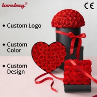 Lovebay Natürlich Konservierte Blumen Großhandel 99 Rosen Ewige Rosen in Box Individuelles Logo Langlebige Unvergängliche Rosen für Geschenke
