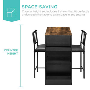 Home-use personalized <b>bar</b> <b>table</b> and chair set, stylish coffee shop/<b>bar</b> storage <b>table</b>, high-legged upholstered chair - Product Image 4