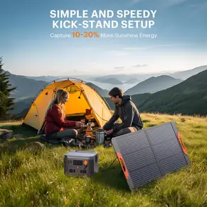 200W Portable Camping Panneau Solaire Pliable 12v 100W Power Charger pour Extérieur 100W & 60W Options de Charge