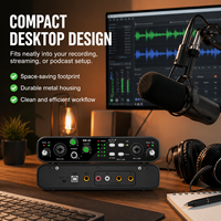 Carte son USB EM-02, interface audio, studio d'enregistrement 2 entrées 2 sorties avec alimentation 48V pour ordinateur et chant
