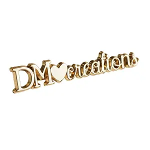 Langlebige rostfreie Taschen Metallplatte Buchstaben benutzer definierte Gold Buchstaben Metall Logos für Brieftasche Zubehör