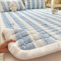 Matelas pliant en velours tissé à motif de dessin animé, coussin de lit non jetable pour la maison, literie d'hiver