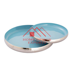 Plateau décoratif en acier inoxydable pour les centres de Table, plateau en Aluminium pour salade et Fruits et aliments - Product Image 3