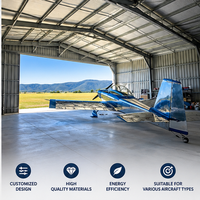 Hangar en structure métallique durable GloStar, hangar préfabriqué en métal pour l'aviation commerciale et les installations MRO