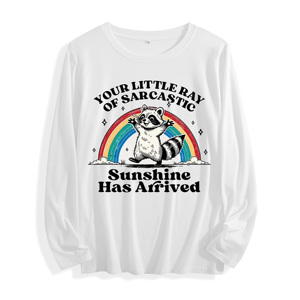 Tela suave "Your Little Ray of Sarcastic Sunshine Raccoon Graphic" Camiseta <span class=keywords><strong>de</strong></span> manga larga Multi colores - Product Image 1