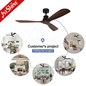 1stshine ventilateur de plafond 220V usine bois massif haut débit d'air 52 pouces ventilateur de plafond avec té<span class=keywords><strong>l</strong></span>écommande - Product Image 5