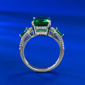 925 כסף סטרלינג כסף סטרלינג מדומה זירקוניה ס ירוק חתוך <span class=keywords><strong>3</strong></span> טבעת אבן לנשים - Product Image 6