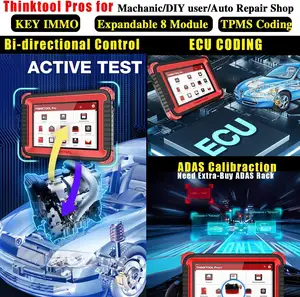 2 Jaar Gratis Update Online 34 + Diensten Adas Kalibratie Key Matching Ecu Codering Thinkcar Thinktool Voors Auto Diagnostic Tools