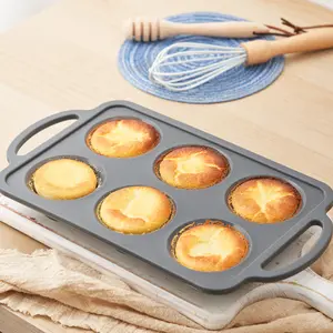 6 Cavities Muffin Tray Baking Pan Silicone Cake Mold Baking Tray Non-stick Muffin Moulds Donut Baking Pans