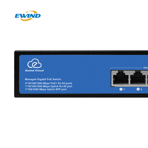 สวิตช์แบบ POE กิกะบิตเต็มรูปแบบ4พอร์ตแบบ Ai Cloud จัดการด้วย1อัปลิงค์1SFP Ai 65W VLAN 1000M สลับความจุสำหรับระบบกล้อง IP - Product Image 3