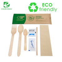 Ensemble de vaisselle jetable biodégradable et recyclable en bambou pour mariage avec emballage en papier et logo personnalisé