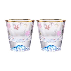 Verre à <span class=keywords><strong>Whisky</strong></span> Fuji rose en cristal, verres à vin pour femmes, monture bleue, fleurs de cerisier rose, pour dame - Product Image 1