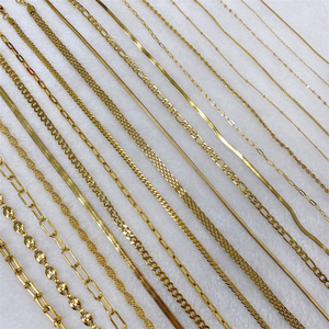 Collier chaîne cubaine en maille herringbone plaqué or 18 carats, en acier inoxydable, pour femmes et hommes, bijoux personnalisés - Product Image 6