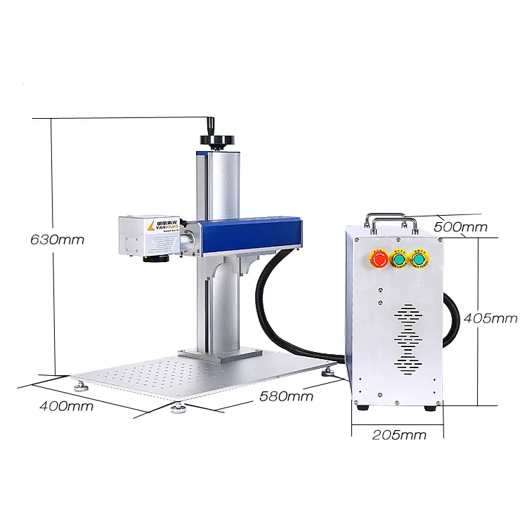 Máquina de marcado láser de fibra portátil Máquina de grabado láser de metal 20W 30W 50W Fuente de láser RAYCUS Materiales metálicos Refrigerados por aire