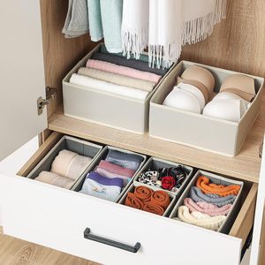 Organisateur de vêtements personnalisé épais beige, lot de 12, multifonctionnel, durable, pliable, pour sous-vêtements et tiroirs de rangement - Product Image 2