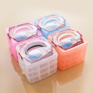 Small Three Layer 18 Compartment Portable Storage Box With Lid And Compartments Stackable For Tools Toys Organizing - Product Image 2