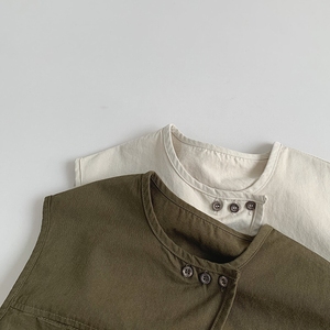 Gilet <span class=keywords><strong>sans</strong></span> <span class=keywords><strong>manches</strong></span> rétro décontracté pour enfants en bas âge, unisexe, printemps-été, <span class=keywords><strong>veste</strong></span> cardigan pour enfants - Product Image 3