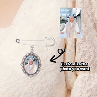 Cadeaux commémoratifs à bas quantité minimale de commande métal argent Sublimation broches ovales personnalisées femmes