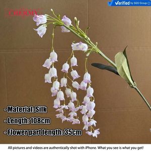 DC239 Orquídea <span class=keywords><strong>Colgante</strong></span> de Seda Degradada Lila, Tallo de 108cm, Flor Artificial <span class=keywords><strong>Colgante</strong></span> para Decoración Floral de Arco de Boda - Product Image 2