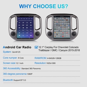 Lecteur DVD de voiture Android Navihua 12,1 pouces avec écran Tesla IPS pour Chevrolet Colorado/GMC Canyon 2015-2018, WiFi, Carplay - Product Image 6