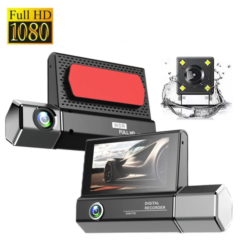 3-канальный Автомобильный видеорегистратор HD 1080P с 3-х объективами внутри автомобиля видеорегистратор