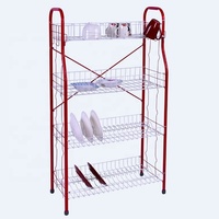 LIEN MEILLEUR Couleur Dorée 4 Niveaux De Rangement D'angle Grille Support de Plat pour le marché de La Zambie DC-464SLUG