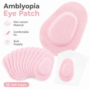 แผ่นปิดตาเด็กสีชมพู OEM สำหรับการรักษาอาการตาขี้เกียจ (Amblyopia)  แบบไม่ทอ  ออกแบบมาให้ติดแน่น  ไม่ระคายเคือง  ได้รับมาตรฐาน CE - Product Image 2