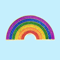 Le nouveau badge d'épingles en métal de paillettes chaudes personnalisé Gay & Lesbian Pride Lgbt broche émail arc-en-ciel épinglette avec carte de support personnalisée
