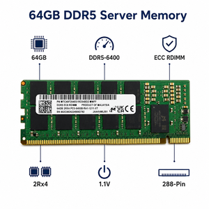 Módulo de Memoria para <span class=keywords><strong>Servidor</strong></span> DDR5-6400 ECC RDIMM de 64 GB, 2Rx4 PC5-51200, 288 Pines, 1.1 V, CL52, MTC40F2046S1RC64BD2 - Product Image 5