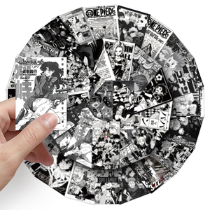 50pcs personnalisé personnalisé décoratif noir et blanc japonais <span class=keywords><strong>Manga</strong></span> affiche autocollants pour murs et consoles de jeu - Product Image 6