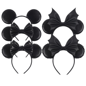 Diadema de Orejas de Ratón con Alas de Murciélago y Brillo de Halloween, Lazo de Telaraña Naranja, para Niños, Cosplay, Festival de Fantasmas, Parque Temático, Accesorio para el Cabello - Product Image 4