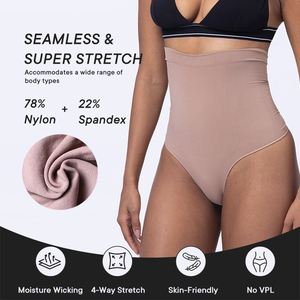 Perizoma a vita alta a forma di perizoma a forma di elastico per intimo mutandine modellanti per il corpo senza soluzione di continuità da donna - Product Image 3