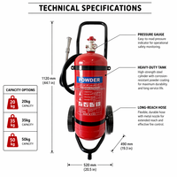 Extincteur à poudre sèche ABCE sur chariot 20kg 35kg 50kg – Équipement industriel mobile de lutte contre l'incendie pour ateliers – Vente en gros usine