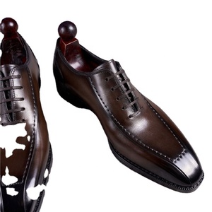 Zapatos Oxford Retro Británicos de Cuero para Boda, Hechos a Mano, Ligeros, Antideslizantes, Transpirables, con Cierre de Cordones, para Oficina y Verano - Product Image 1