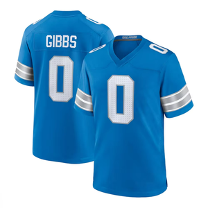 Maillot de <span class=keywords><strong>football</strong></span> américain personnalisé <span class=keywords><strong>2024</strong></span> New Black Motor City, Jared Goff 16, St. Brown 14, Gibbs 0, Hutchinson 97, brodé - Product Image 2
