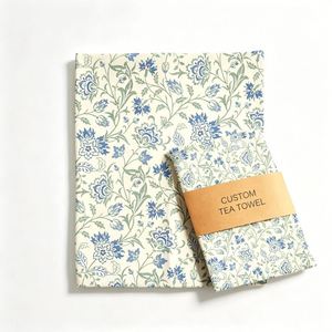 Serviette de cuisine en coton à imprimé floral avec logo personnalisé, douce, absorbante, pour la maison, torchon décoratif, serviettes de cuisine - Product Image 1