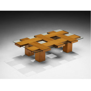 Metà secolo Hotel italiano moderno grafico noce legno tavolino rettangolare <span class=keywords><strong>in</strong></span> <span class=keywords><strong>vetro</strong></span> <span class=keywords><strong>centro</strong></span> pezzo decorazioni da <span class=keywords><strong>tavola</strong></span> per l'home Office - Product Image 3
