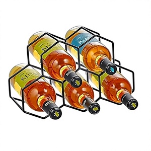 Moderno Porta Botellas de Vino de Metal con Capacidad para 6 Botellas, Diseño Minimalista para Almacenamiento en el Hogar - Product Image 3