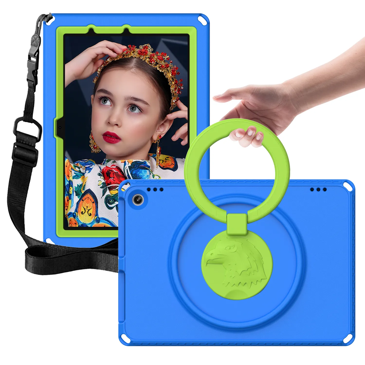 Kid 360 Degree Kickstand Shockproof EVA Tablet Cases For Amazon Kindle Fire HD10 2021