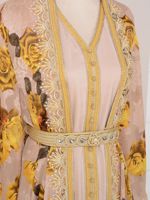 Vente en gros Habdwork Moyen-Orient Arabe Musulman Dubaï Abaya Style Kaftan Broderie Dubaï Arabe Maroc Caftan