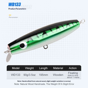 Leurre Artificiel Rigide Wave-Crawling 90g/195cm <span class=keywords><strong>pour</strong></span> Pêche à la Traîne, Plongeant, en Bois, Longue Portée, <span class=keywords><strong>pour</strong></span> Kingfish/GT/Poisson-<span class=keywords><strong>loup</strong></span>, Pêche en Bateau, Type Popper - Product Image 2