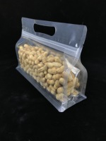Pochette réutilisable transparente à huit soudures latérales avec poignée et fermeture éclair, sac d'emballage plastique anti-humidité pour le stockage alimentaire