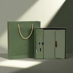 Sturdy Thick Paper Notebook with Leather-Look Cover in Stylish Gift Box and with Matching Pen - Product Image 5