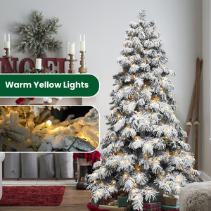 Fast Delivery Christmas PVC Flocked <b>Tree</b> Luxury Thick Flocked 7FT Indoor Christmas <b>Tree</b> <b>with</b> <b>Light</b> - Product Image 5