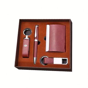 Ensemble cadeau de carnet de notes professionnel promotionnel de luxe avec 100 feuilles, porte-cartes, porte-clés, stylo - Cadeau de Noël d'entreprise - Product Image 2