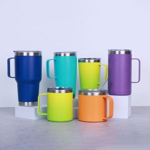 Hot Selling <b>Double</b> <b>Wall</b> Stainless Steel Insulated Vacuum Tumbler 12oz 14oz 16oz 20oz 24oz Coffee Beer Mug Insulated with Handle - Product Image 1